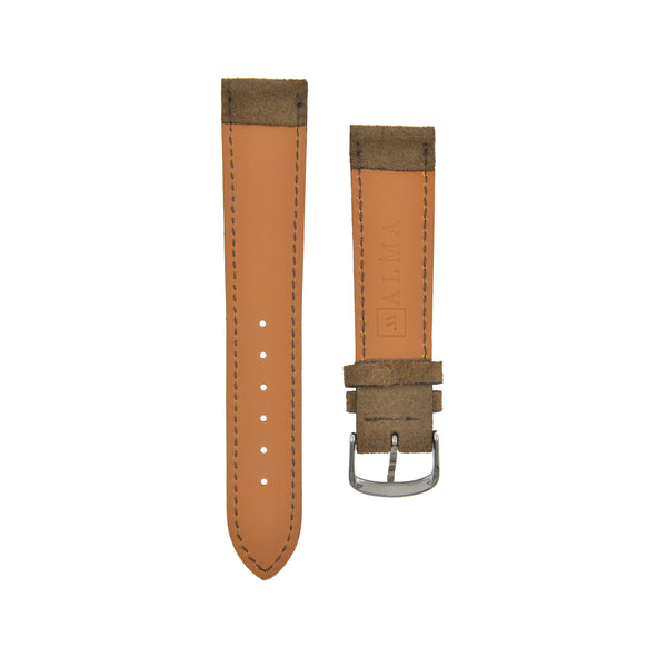 Silky "Suede" Velours Watchstrap Tobacco Brown