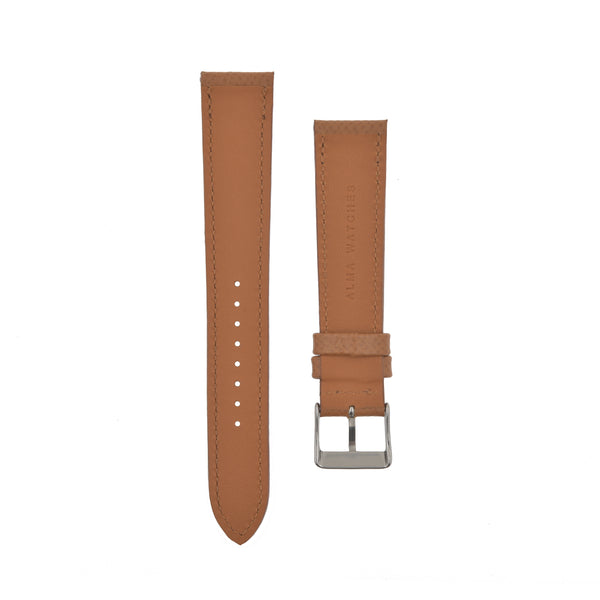Textured "Epsom" Calfskin Watchstrap Cognac Brown