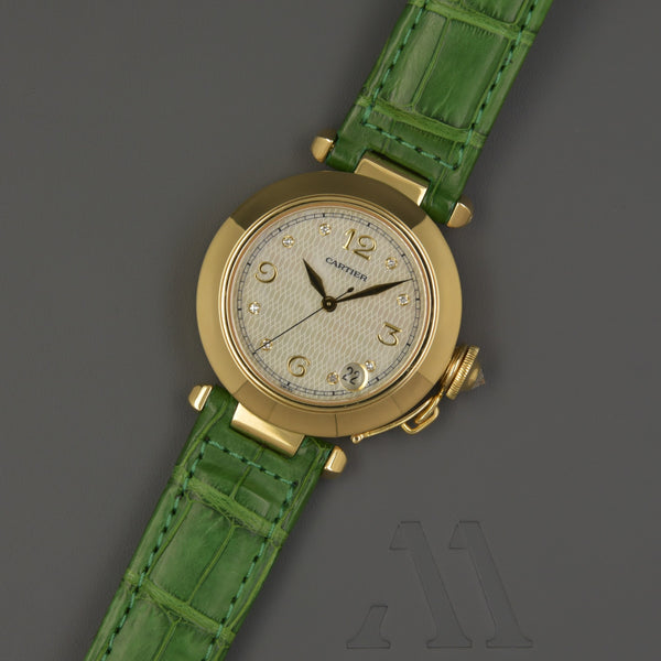 Cartier Pasha 18k Diamond MOP Full Set
