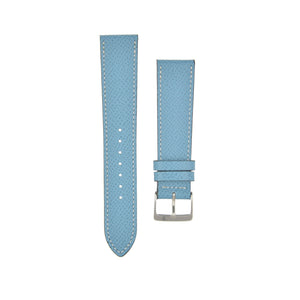 Textured "Epsom" Calfskin Watchstrap Azur Blue