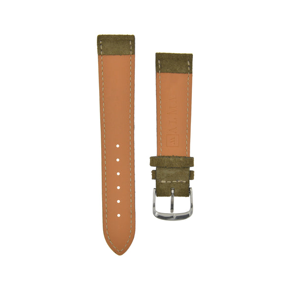 Silky "Suede" Velours Watchstrap Hunter Green