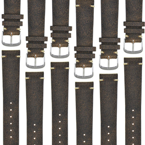 Cracked "Vintage" Aged Leather Watchstrap Truffle Brown